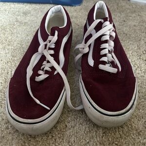 Vans Red and White Sneakers Classic Skate Style